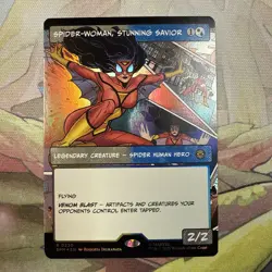 Spider-Woman, Stunning Savior (Borderless) (FOIL) - Marvel's Spiderman (SPM) MTG - Image 1