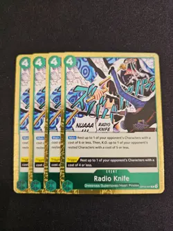4x OP10-041 Radio Knife R Playset - One Piece TCG - Royal Blood English NM/M - Image 1