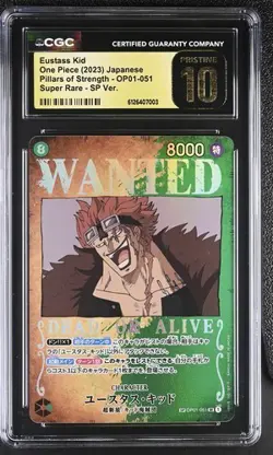 CGC 10 Pristine 2023 One Piece OP01-051 Wanted Eustass Kid Alternate Art - Image 1