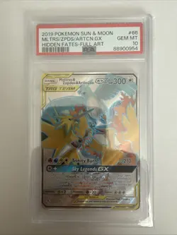 Pokemon Hidden Fates Moltres & Zapdos & Articuno GX 66/68 Tag Team PSA 10 - Image 1