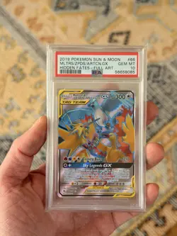 Moltres & Zapdos & Articuno GX Full Art Hidden Fates 66/68 Pokemon TCG PSA 10 - Image 1