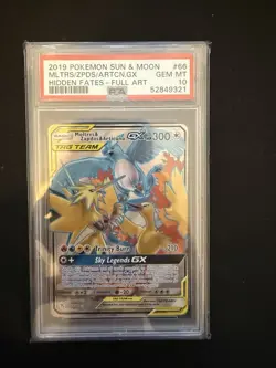 Pokemon TCG Moltres & Zapdos & Articuno Card GX 66/68, Hidden Fates, PSA 10 - Image 2