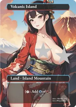 Custom MTG NSFW Volcanic Island Altered Magic the Gathering Card - Image 1