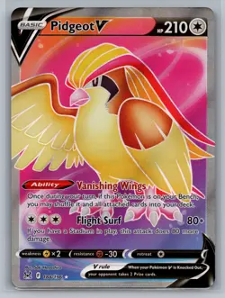 Pidgeot V (Full Art) SWSH11: Lost Origin #188/196 Ultra Rare,Holo Pokemon Card - Image 1