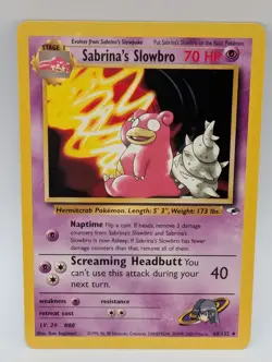 Pokemon Card Gym Heroes Sabrina's Slowbro 60/132 Uncommon LP/NM - Image 1