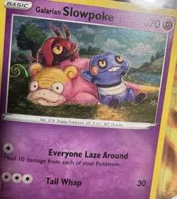 Pokemon Galarian Slowpoke SWSH126 HD Galaxy Swirl Black Star Promo Card Lp/nm - Image 3
