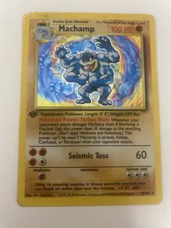 Machamp 8/102 Base Set 1st Edition Holo Rare Pokemon Card 1A - Image 1