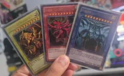 Yu-Gi-Oh 3 Egyptian God Cards Obelisk Slifer Ra LC01 Ultra Rare LP - Image 1