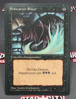 MTG GERMAN Dark Ritual- INKED -3rd Edition BB Magic the Gathering Card #099 - Image 1