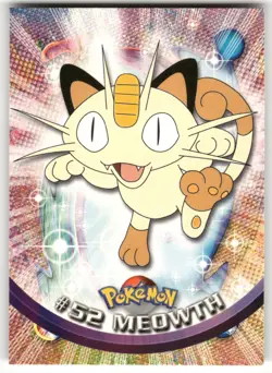 Meowth #52 Non-holo Topps Trading Cards Series 1 Pokemon Near Mint - Image 1