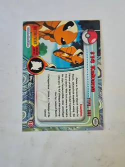 Kakuna #14 Topps Black Logo Trading Cards Series 1 Pokemon Non-Holo LP - Image 2