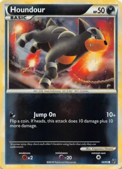 Houndour 54/90 Common HGSS Undaunted Pokemon Reverse Holo Lightly Played - Image 1