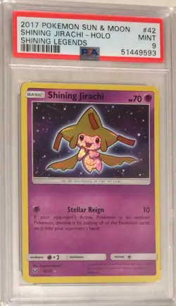 2017 Pokemon Sun & Moon Shining Legends PSA 9 Shining Jirachi Holo #42 - Image 1