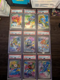 PSA 10 Set of 9 Pokemon First Partner Illustration Series 1 Collection - Image 1