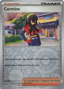 Carmine 145/167 SV06: Twilight Masquerade Reverse Holo NM Pokemon TCG - Image 1