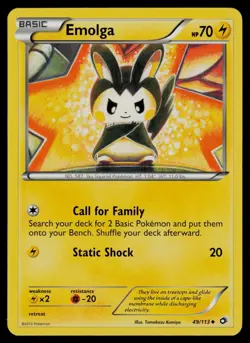 Emolga 49/113 Uncommon Legendary Treasures Pokemon Lightly Played - Image 1