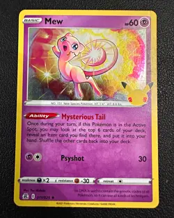 Mew 011/025 Celebrations Holo Rare Holo EN Pokemon TCG Basic 60 HP - Image 1