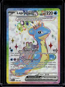 Lapras ex 158/142 Ultra Rare Full Art Stellar Crown NM Pokemon Card SV07 - Image 1