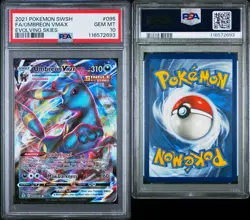 2021 POKEMON SWORD & SHIELD EVOLVING SKIES #095 FULL ART/UMBREON VMAX PSA 10 - Image 1