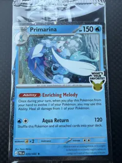 2026 Pokemon Sealed Promo Pitch black Barnes Cosmic Holo PRIMARINA 020/084 - Image 1