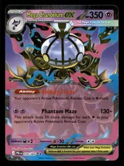 Mega Chandelure ex 038/084 Double Rare Pitch Black Pokemon Holo Near Mint - Image 1