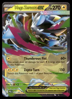 Mega Zeraora ex 027/084 Double Rare Pitch Black Pokemon Holo Near Mint - Image 1