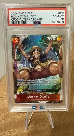 2024 ONE PIECE OP06-WINGS OF THE CAPTAIN #013 MONKEY D. LUFFY ALT ART PSA 10 - Image 1