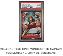 2024 ONE PIECE OP06-WINGS OF THE CAPTAIN #013 MONKEY D. LUFFY ALT ART PSA 10 - Image 3