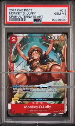 2024 ONE PIECE OP06-WINGS OF THE CAPTAIN #013 MONKEY D. LUFFY ALT ART PSA 10 - Image 4
