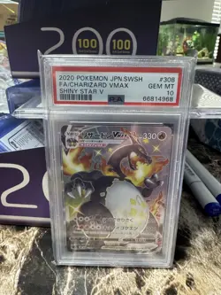 2020 POKEMON JPN SWORD & SHIELD SHINY STAR V #308 FULL ART/CHARIZARD VMAX PSA 10 - Image 1