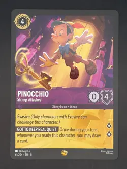 Disney Lorcana Pinocchio - Strings Attached Legendary Reign of Jafar 61/204 NM - Image 1
