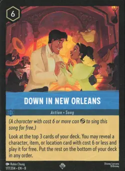 Disney Lorcana Reign of Jafar #177/204 - Down in New Orleans NM Regular - Image 1
