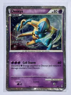 Deoxys Shiny Holo Rare Call of Legends SL1 Pokemon TCG Card - POOR CONDITION - Image 1