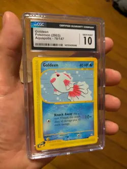 (POP 12) CGC 10 GEM MINT Goldeen 78/147 Aquapolis 2003 Pokemon Card - Image 2