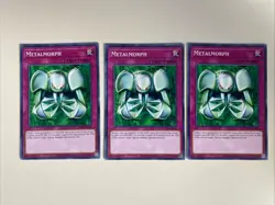 Yugioh - Metalmorph x 3 - NM - Plus Free Holo Card - B - Image 1