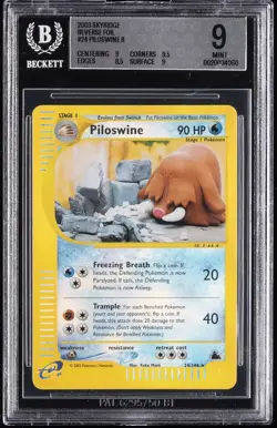2003 POKEMON: E-CARD SERIES SKYRIDGE - RARE - REVERSE FOIL PILOSWINE BGS 9 - Image 1