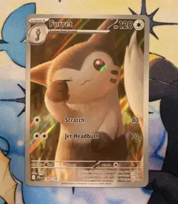 Pokemon Furret 168/159 Sv09: Journey Together Illustration rare Card - Image 1