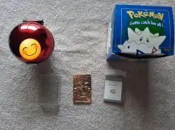 Pokemon Ball With 23K Gold Plated Togepi Trading Card 1999 Burger King Limited - Image 1