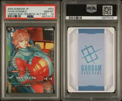 Bandai Gundam Card Game Char Aznable #011 Beta Limited Box Alt Art Holo PSA 10 - Image 1