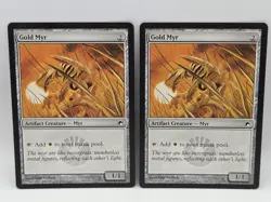 Gold Myr x2 LP MTG Scars of Mirrodin Mana Ramp Artifact Creature - Image 1