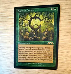 Wizards of the Coast Oath of Druids Exodus Enchantment Rare Green Eng 1998 #115 - Image 1
