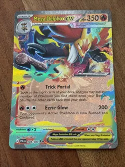Pokemon TCG Mega Delphox ex 008/084 Me05: Pitch Black Holo Double Rare NM - Image 1