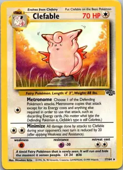 Clefable 17/64 Rare Jungle Pokemon Unlimited Near Mint - Image 1