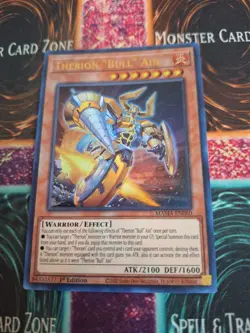 Yugioh Therion "Bull" Ain MAMA-EN060 Ultra Rare 1st Edition Near Mint - Image 1