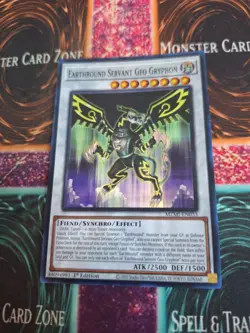 Yugioh Earthbound Servant Geo Gryphon MZMI-EN033 Super Rare 1st Edition NM - Image 1