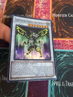Yugioh Earthbound Servant Geo Gryphon MZMI-EN033 Super Rare 1st Edition NM - Image 2
