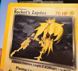 Pokemon TCG Gym Challenge Rockets Zapdos Holo Card 15/132 MP Condition - Image 2