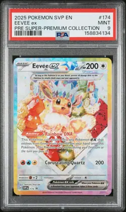 2025 POKEMON SVP EN-SV PROMO #174 EEVEE ex PRE SUPER-PREMIUM COLLECTION PSA 9 - Image 1