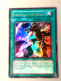 yugioh Inferno Fire Blast SOD-EN042 Unlimited Edition Ultra Rare near mint - Image 2