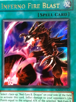 yugioh Inferno Fire Blast SOD-EN042 Unlimited Edition Ultra Rare near mint - Image 4